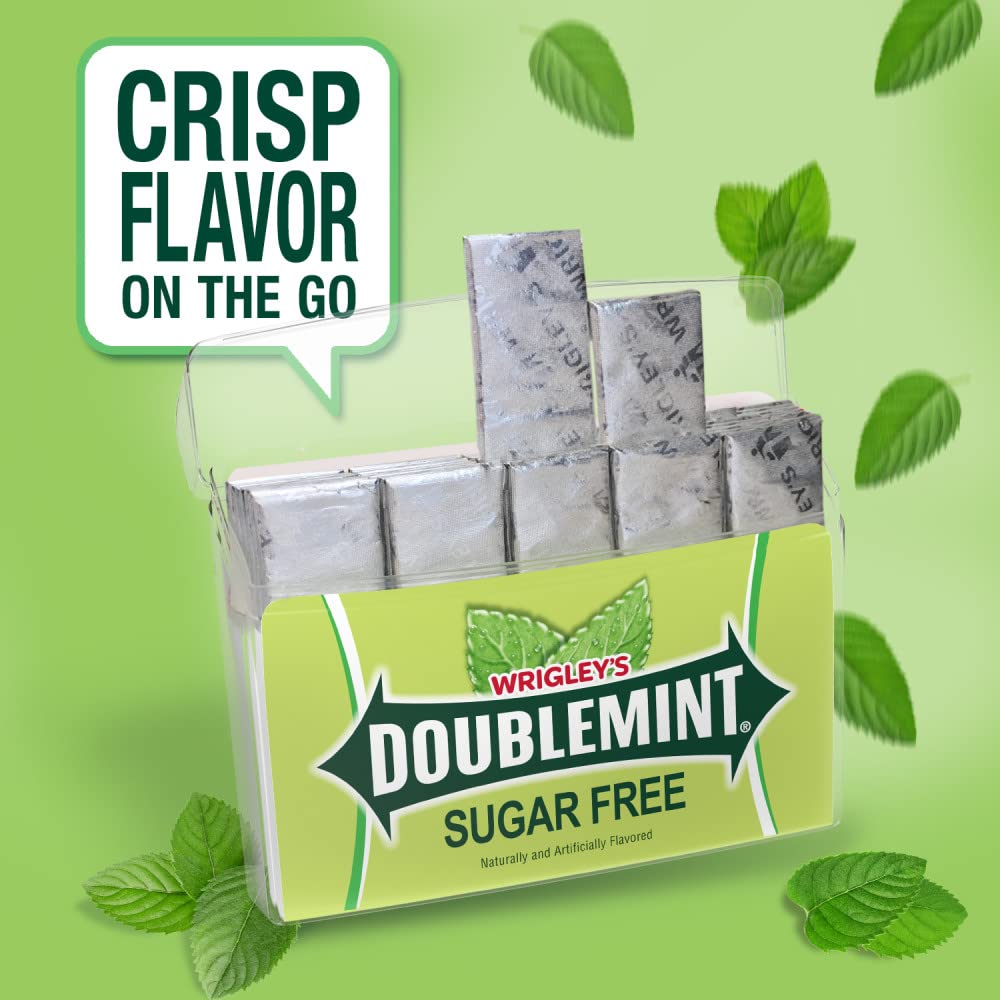 Doublemint pack in hand demonstrating portable size and on-the-go freshness