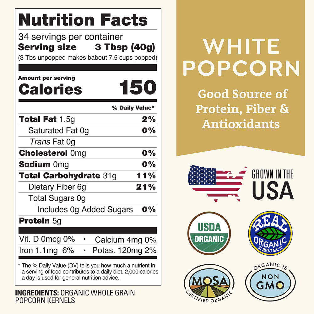 Doudlah Farms kernel close-up displaying clean white popcorn and consistent texture benefit