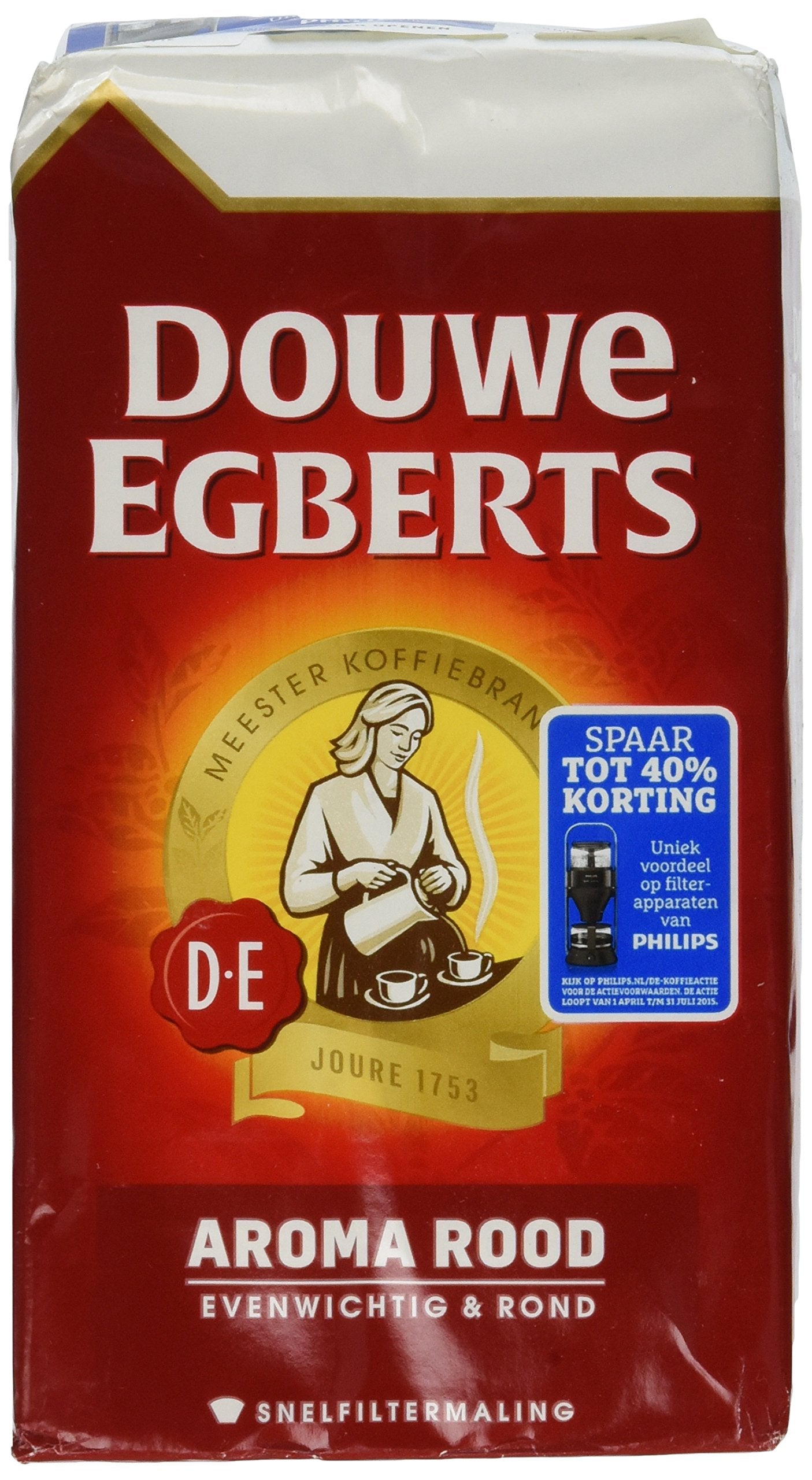 Douwe Egberts front pack vacuum-sealed bag showing brand and freshness benefit