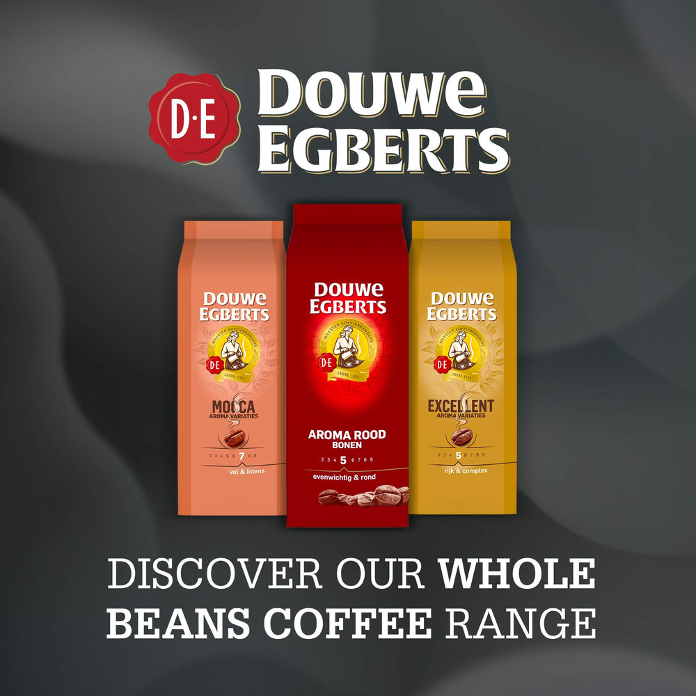 Douwe Egberts packs beside a measuring scoop for portion guidance