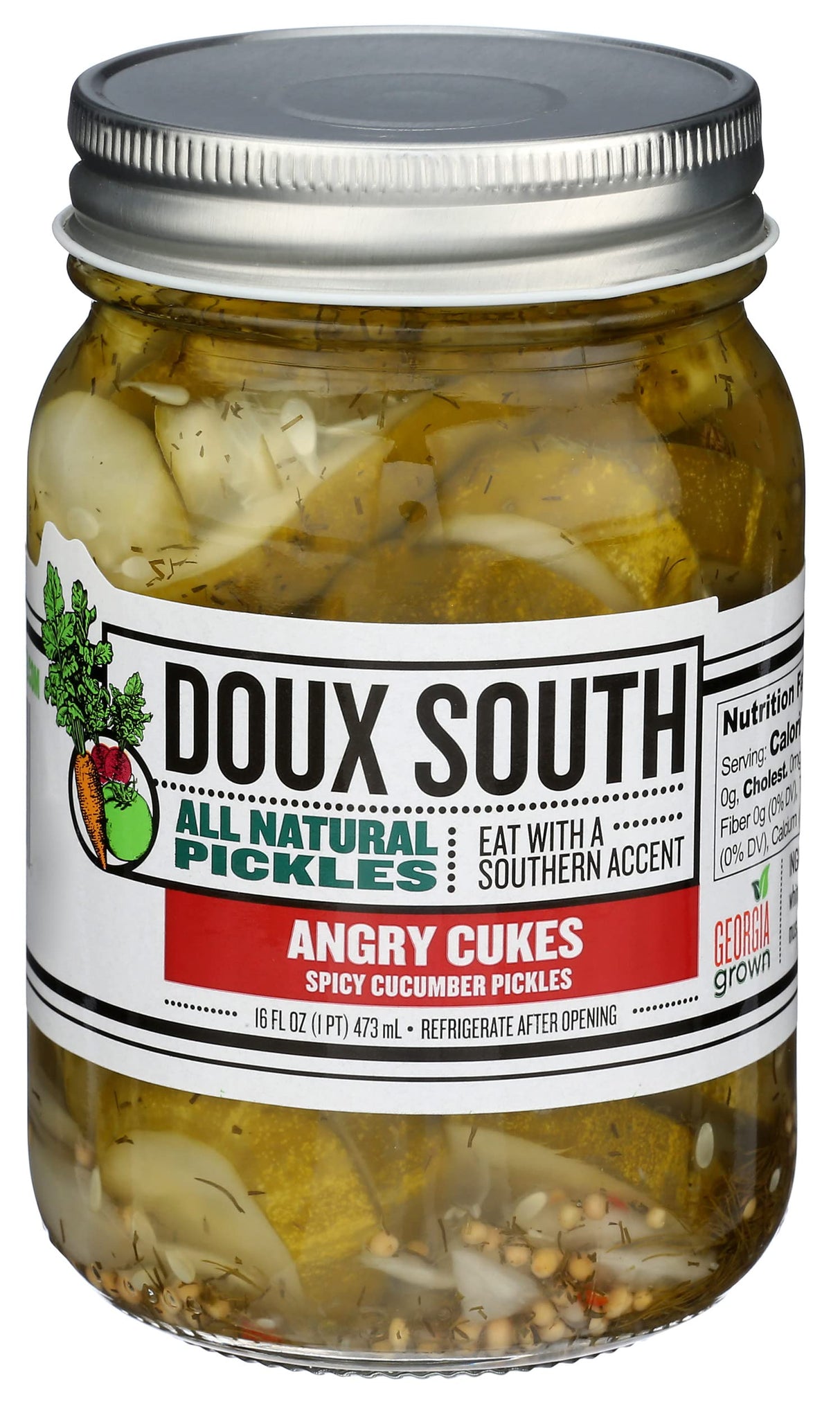 Doux South jar front label showing product name and Georgia origin, highlights authenticity