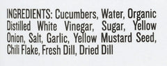 Doux South Angry Cukes atop a burger, adding spicy crunch and bright acidity to the sandwich