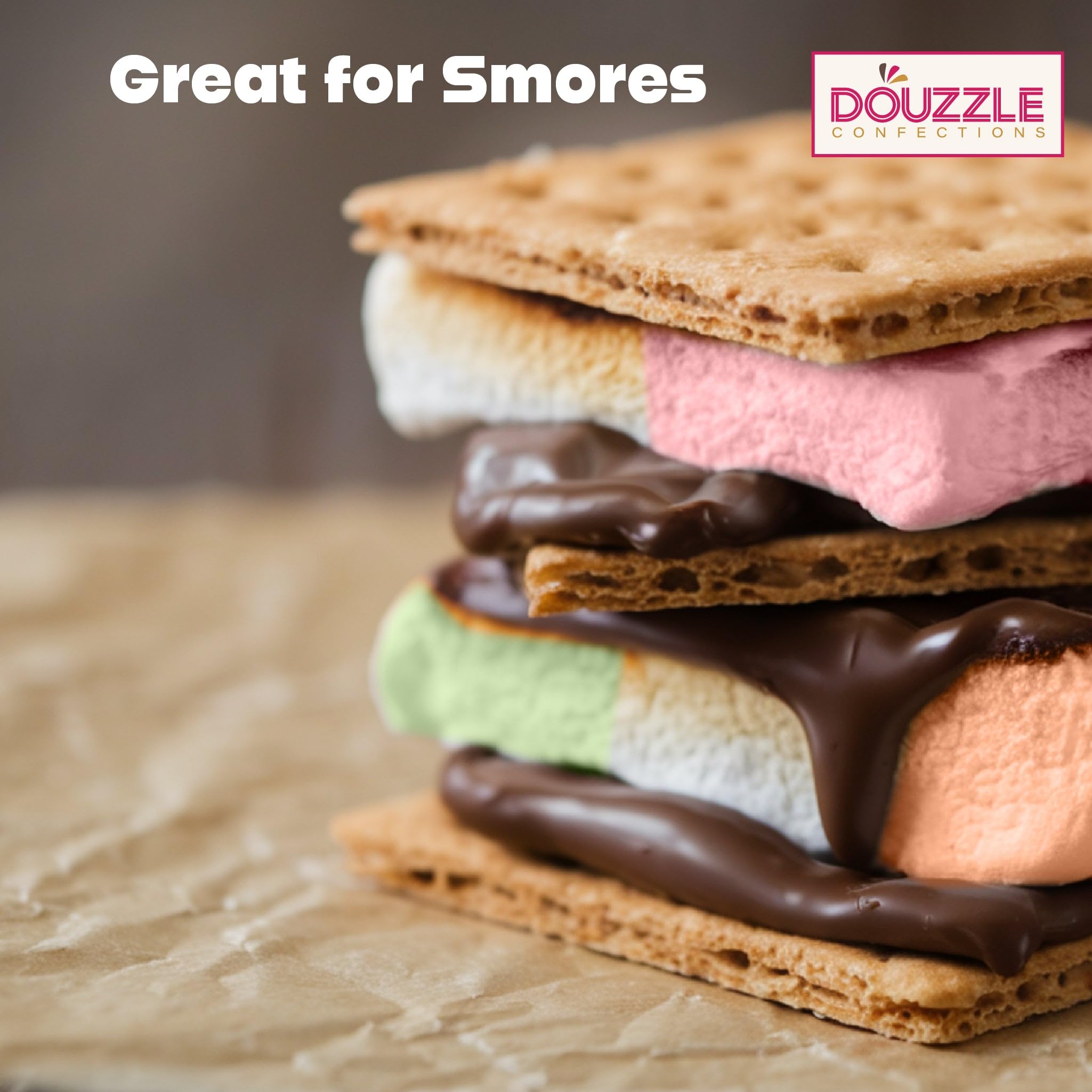 DOUzzle marshmallow roasting over campfire demonstrating easy toasting and gooey melt