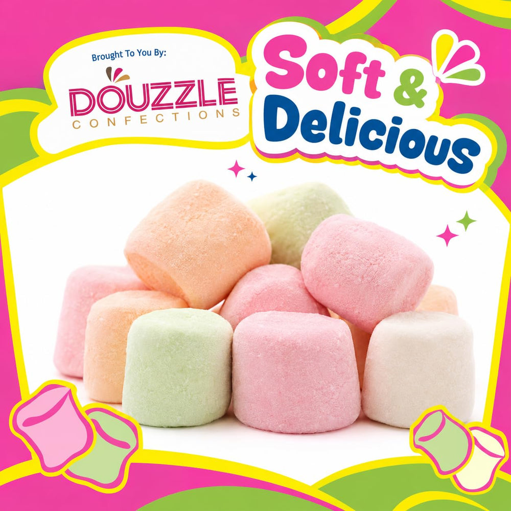 DOUzzle close-up texture of soft fruit-flavored marshmallow highlights fluffy interior