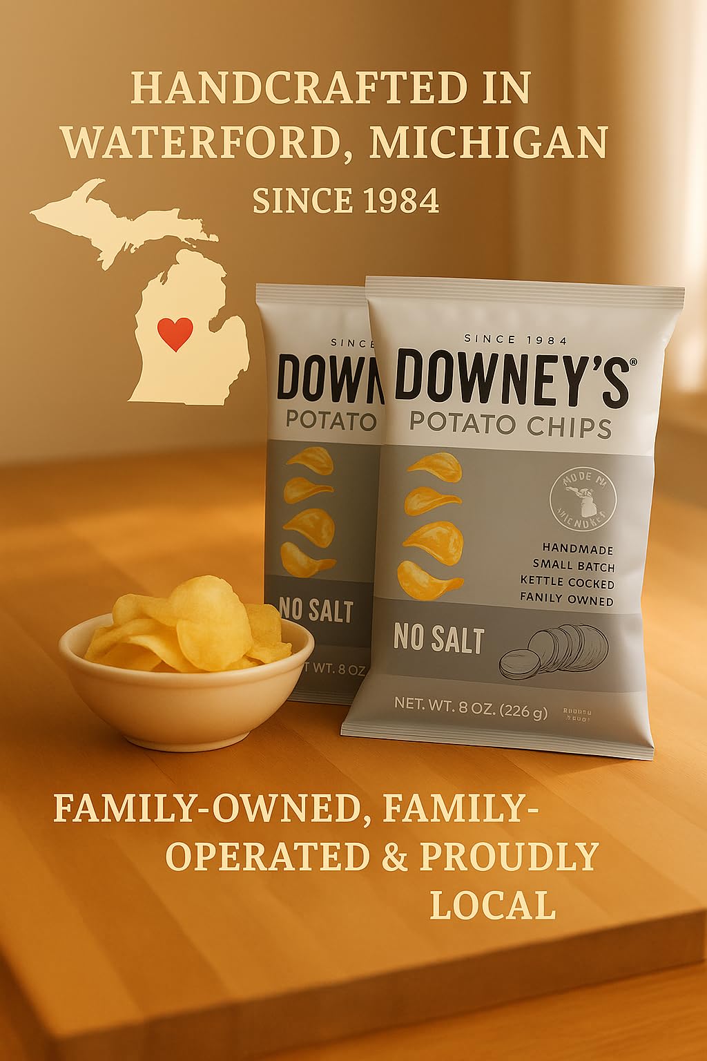 Downey's close-up of chip surface highlighting light crispy crunch benefit