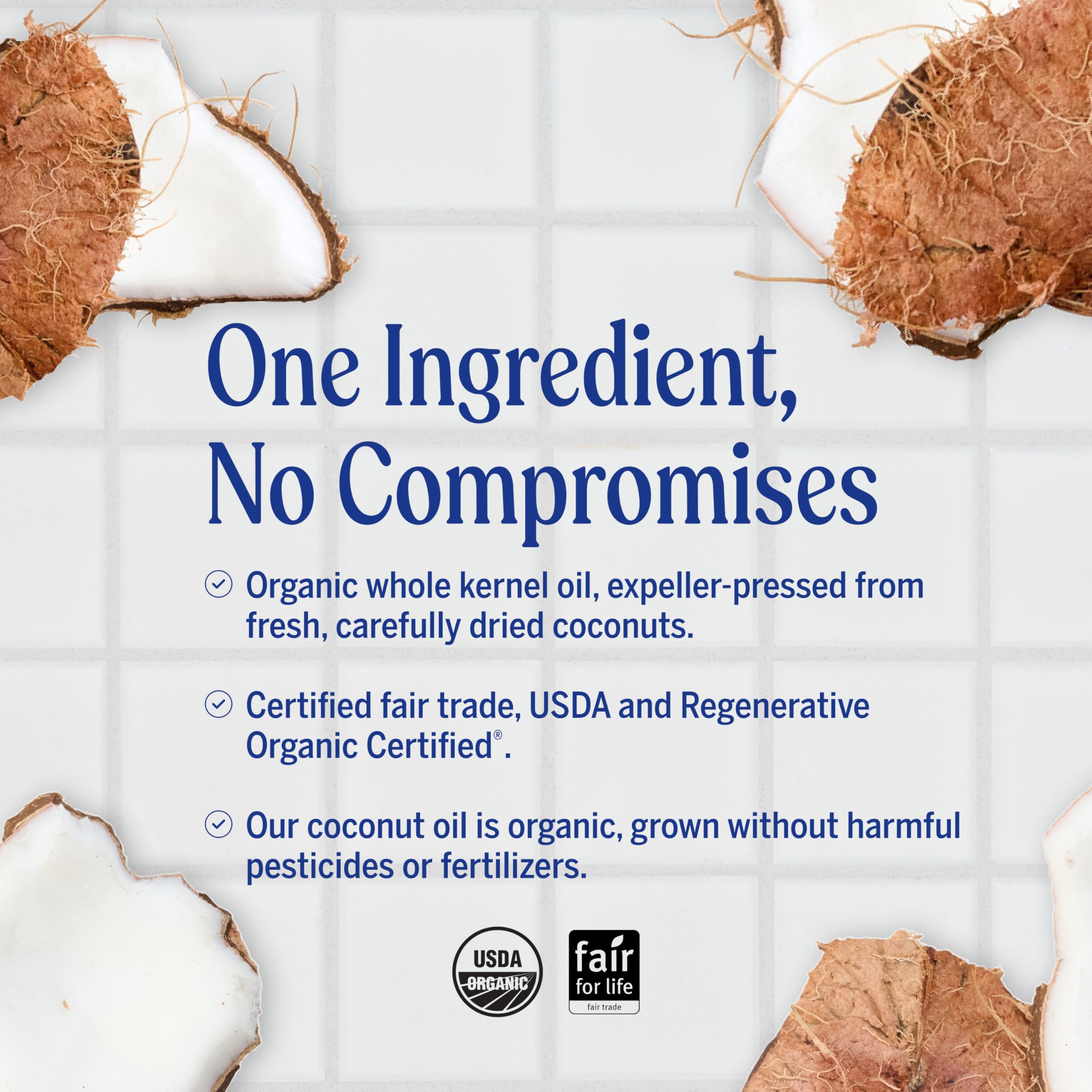 Dr. Bronner's coconut oil melted on spoon demonstrating easy melting and cooking benefit