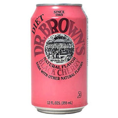 JDS Toy Store dr. brown's black cherry can close-up highlighting crisp cherry flavor