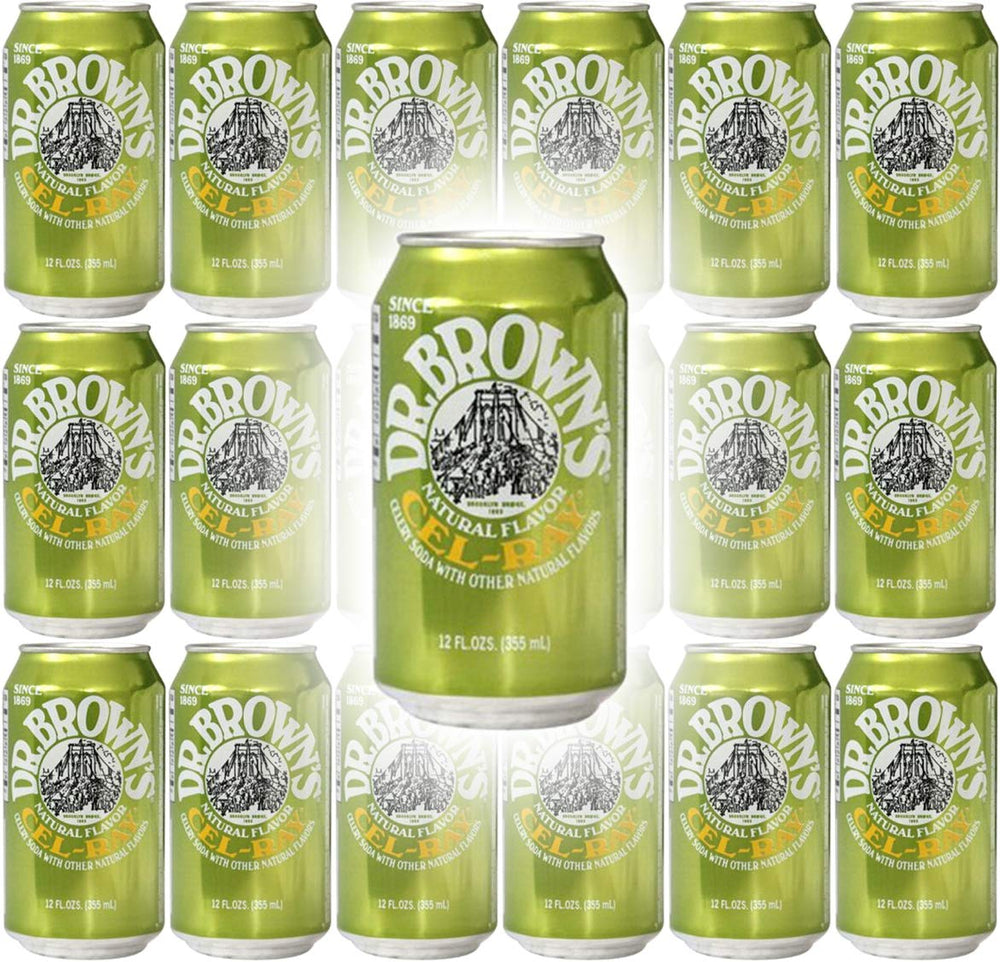 Dr. Brown's front can showing label and distinctive celery imagery, great for identifying flavor