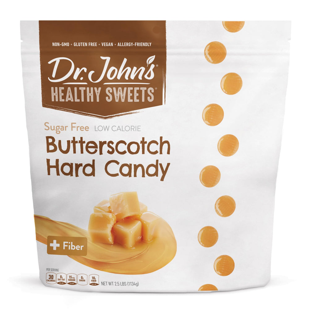 Dr. John's front package view showing butterscotch candies and value size benefit
