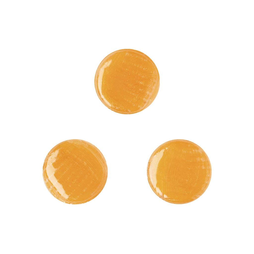 Dr. John's butterscotch candy texture detail showing smooth, glassy surface and flavor