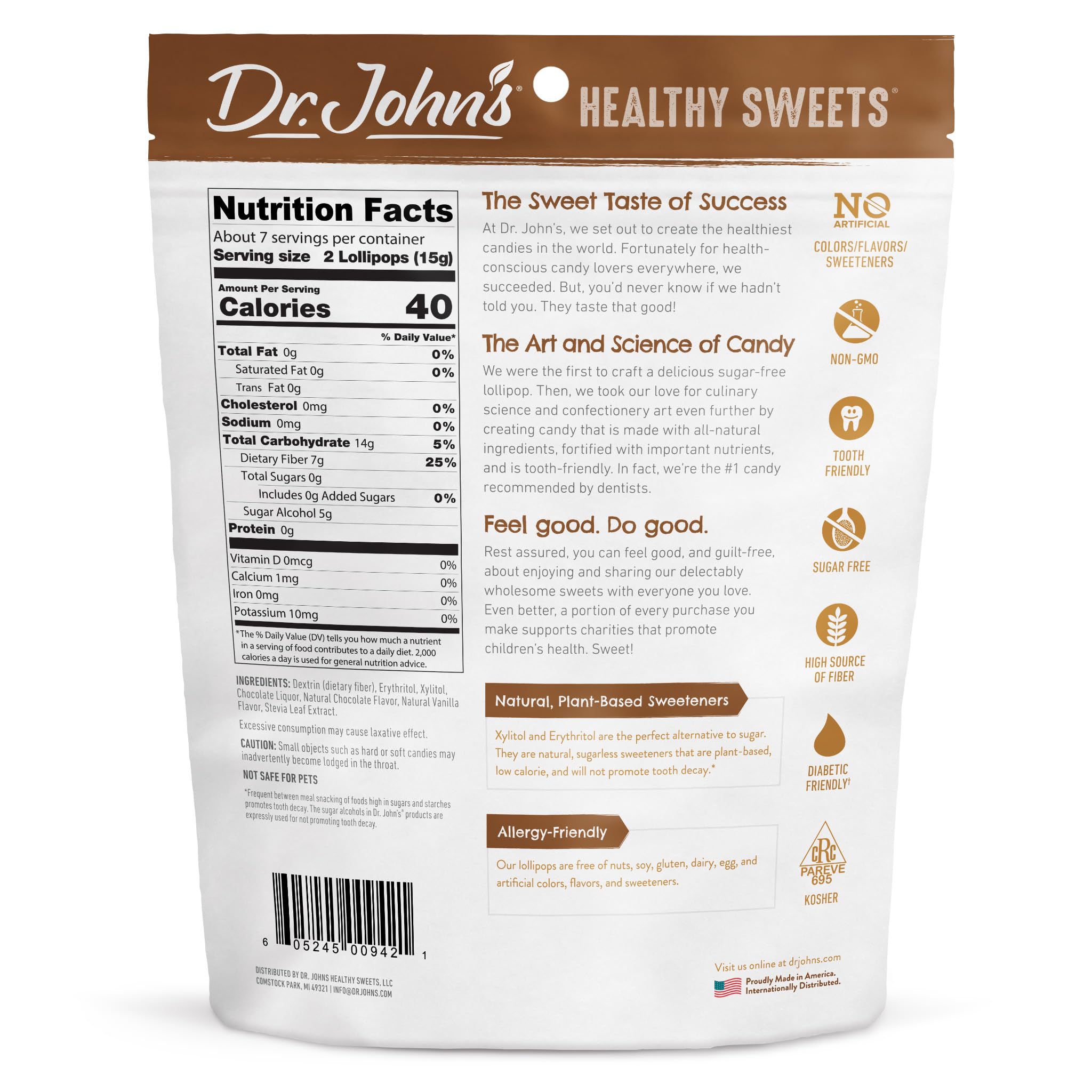 Dr. John's close-up of chocolate oval texture highlighting rich flavor