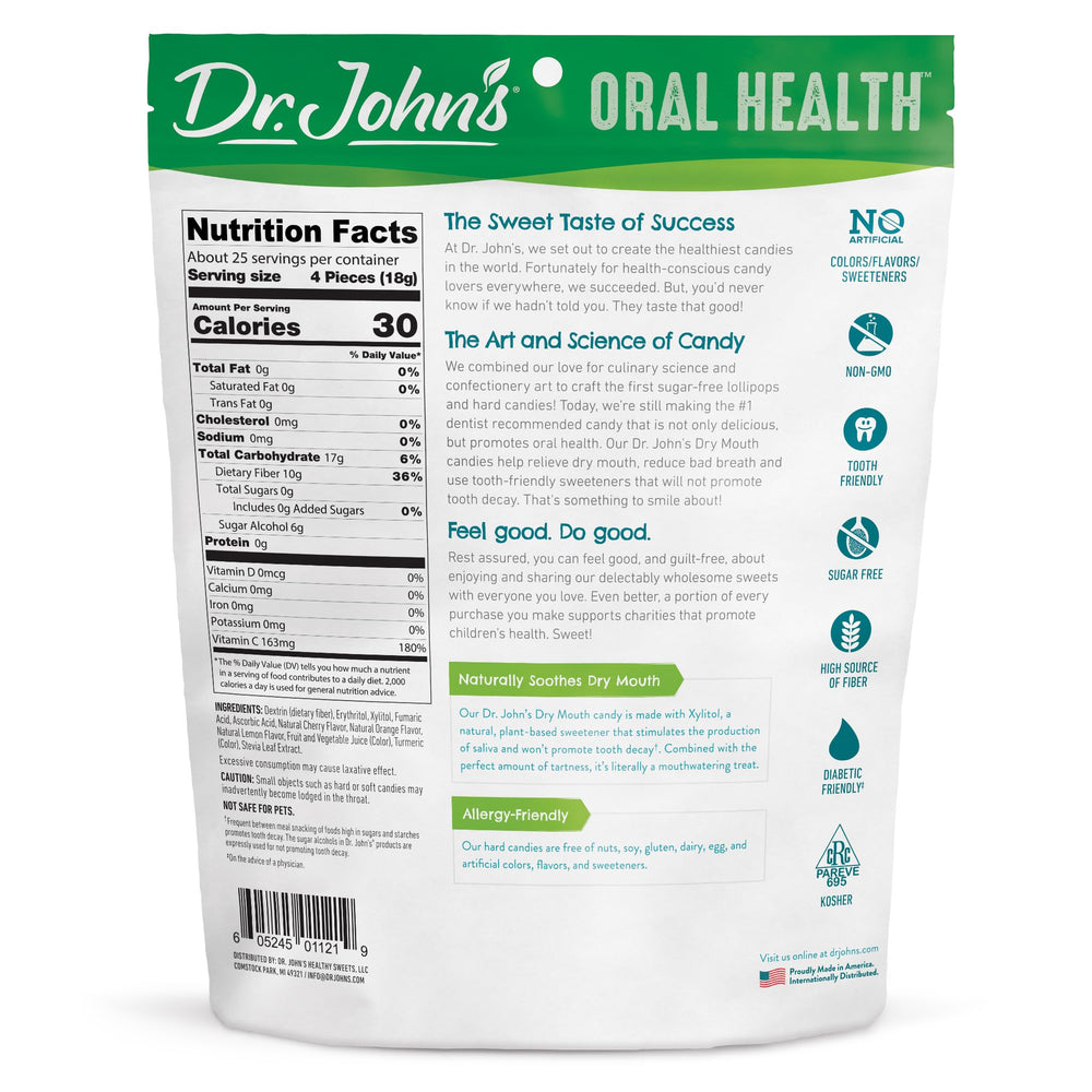 Dr. John's close-up of drop texture highlighting smooth slow-dissolve surface for comfort