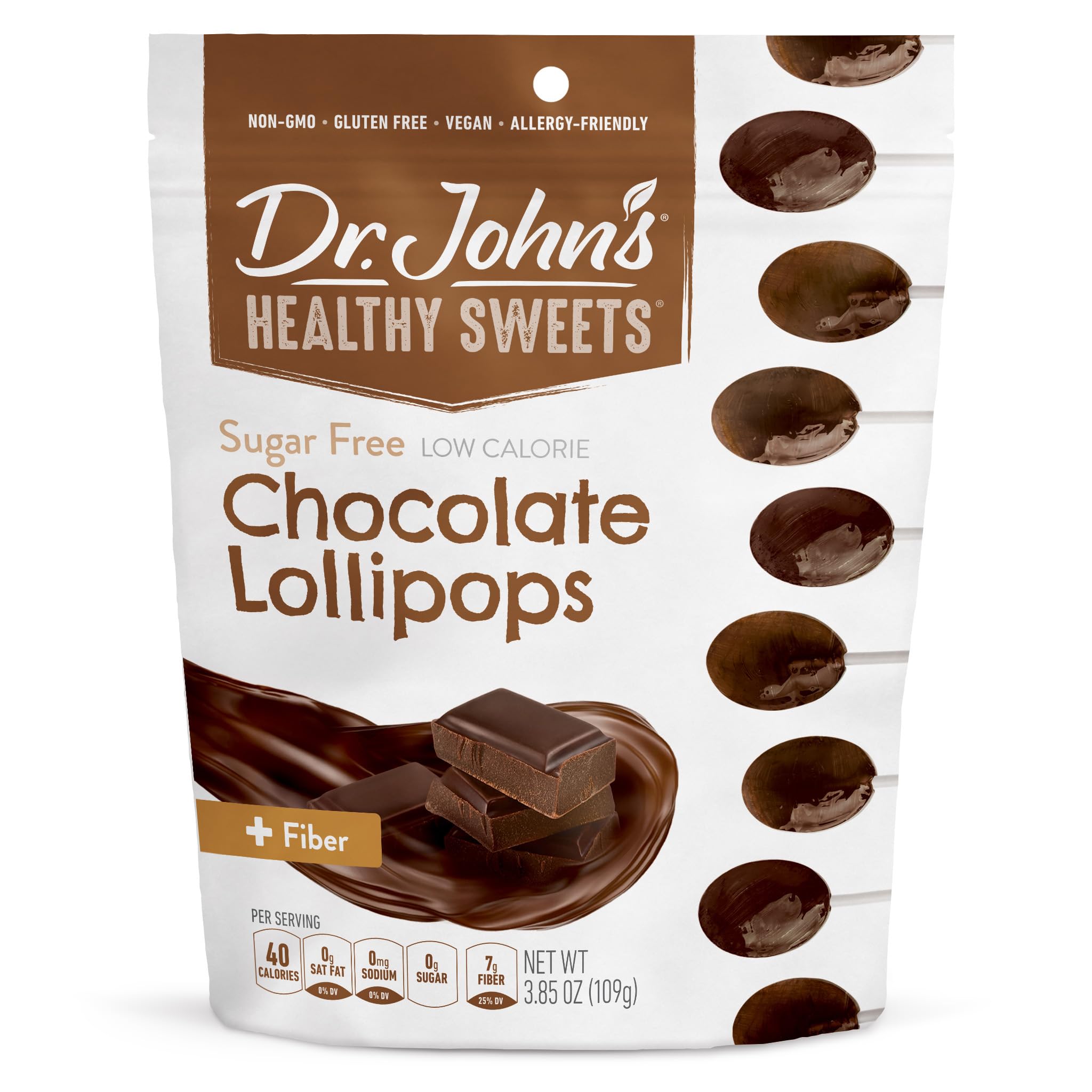Dr. John's front pack showing oval lollipops and keto-friendly benefit