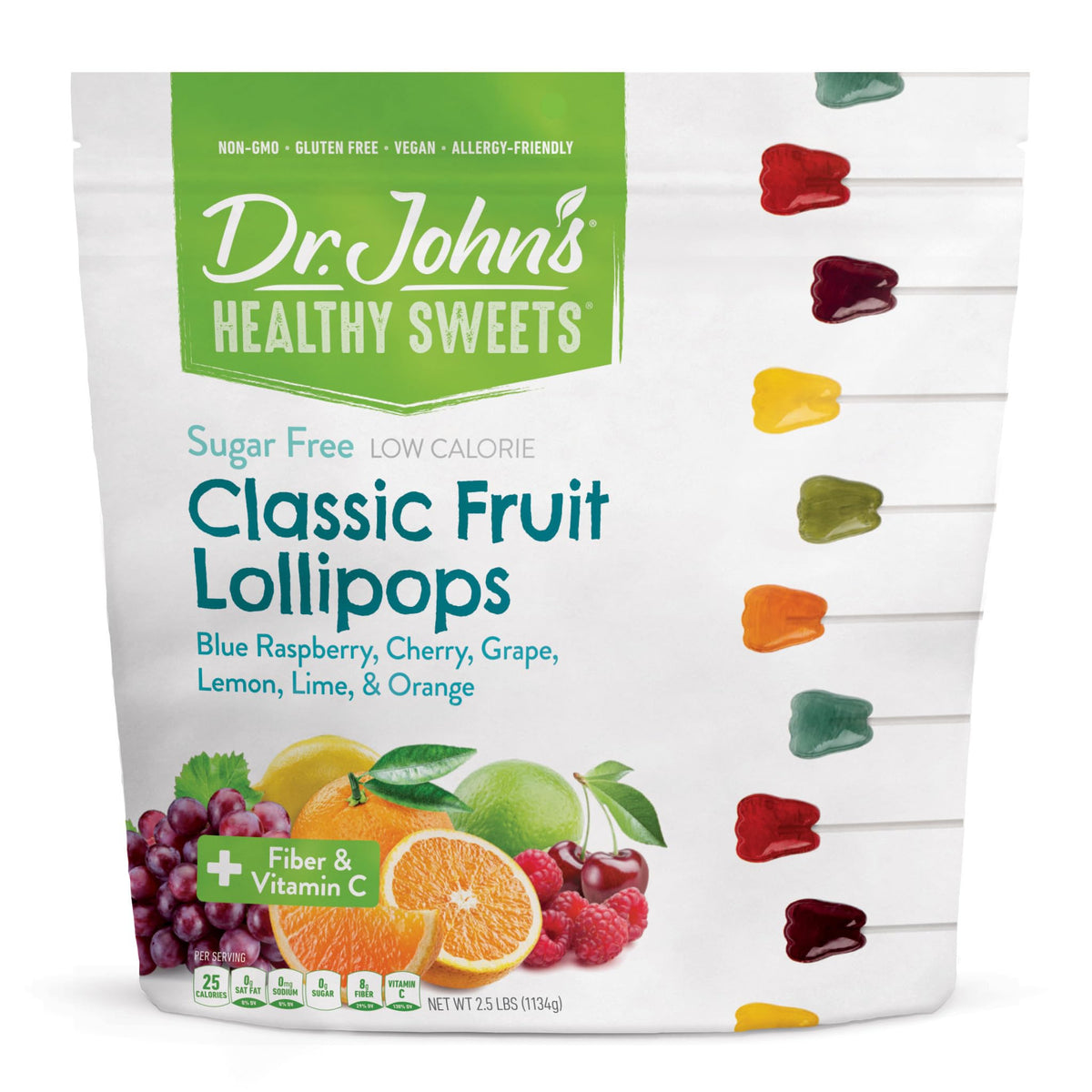 Dr. John's front packaging showing bulk 2.5 lb bag and branding benefit convenience