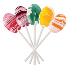 Dr. John's lollipop held in hand showing scale benefit: single-serve portion control