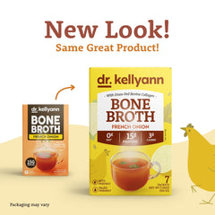 Dr. Kellyann packet powder close-up showing fine collagen texture for easy mixing