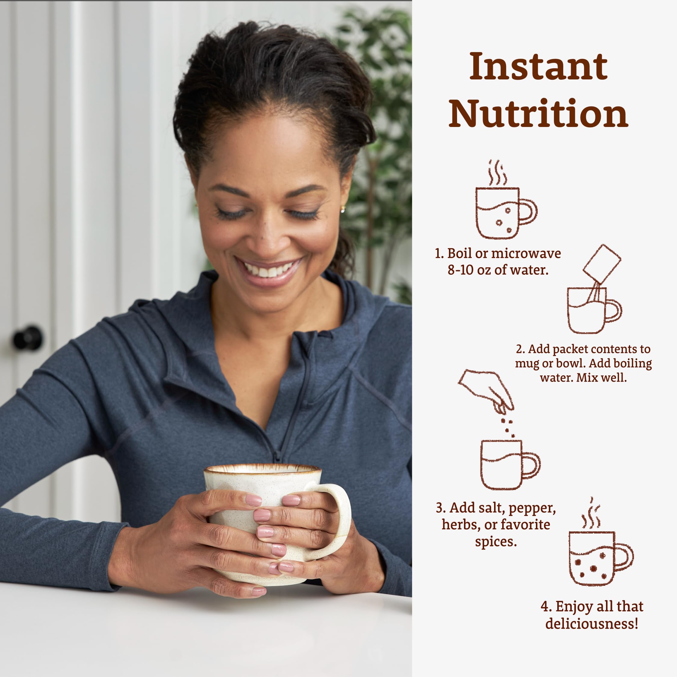 Dr. Kellyann open packet pouring powder with easy single-serve benefit