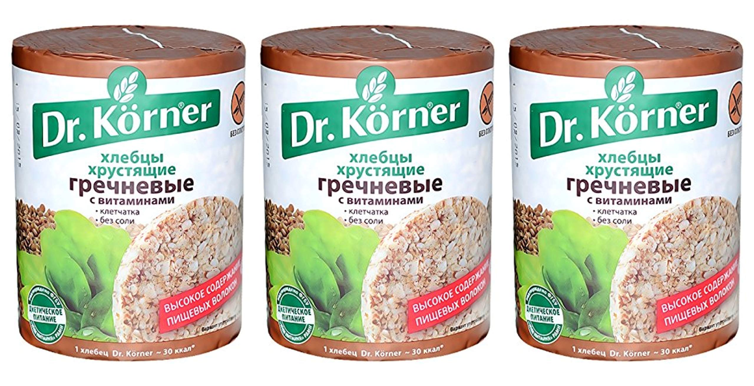 Dr. Korner front packaging showing crispbread stack and product benefits