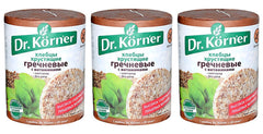 Dr. Korner front packaging showing crispbread stack and product benefits