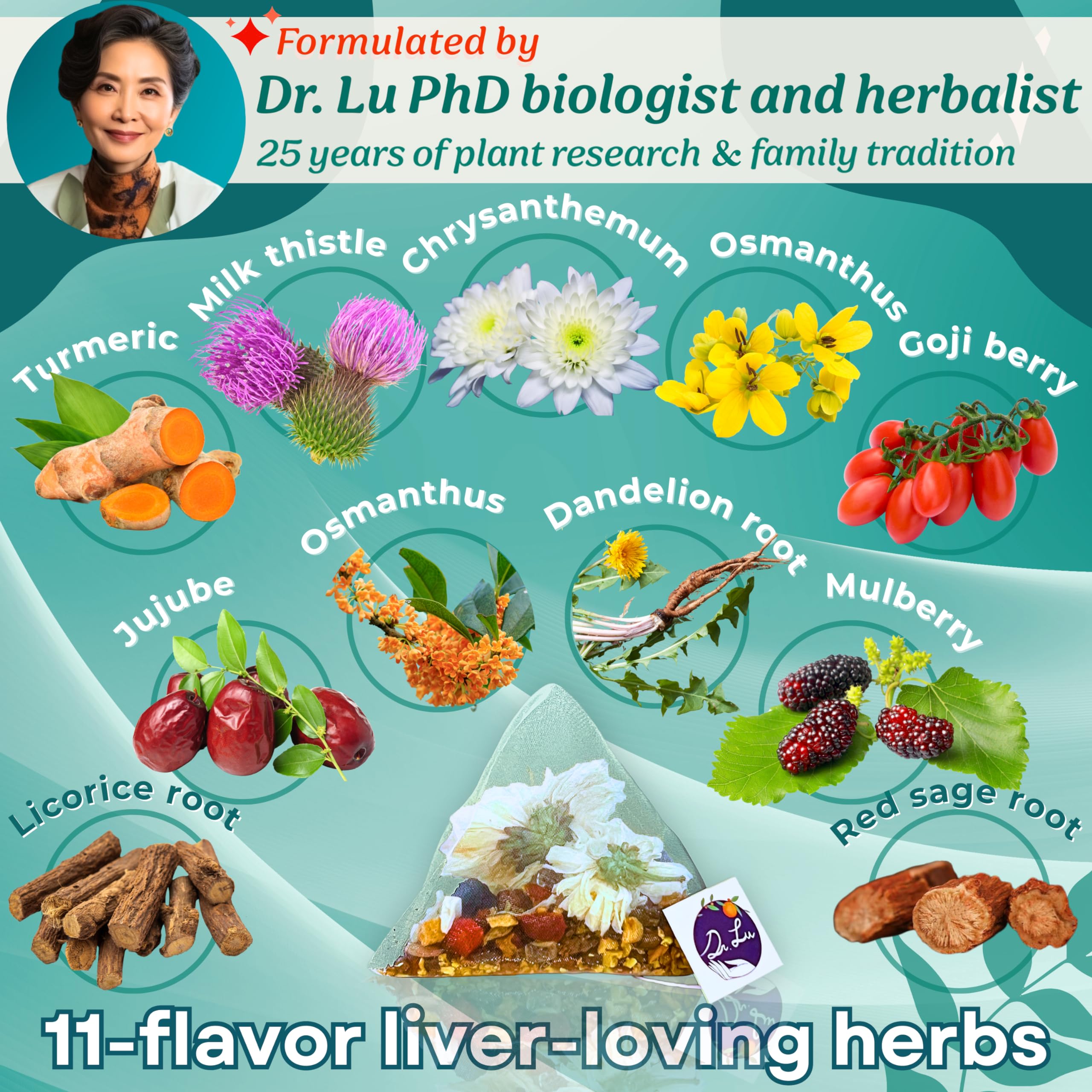 Dr. Lu brewed cup with steam signaling comforting liver-support drink