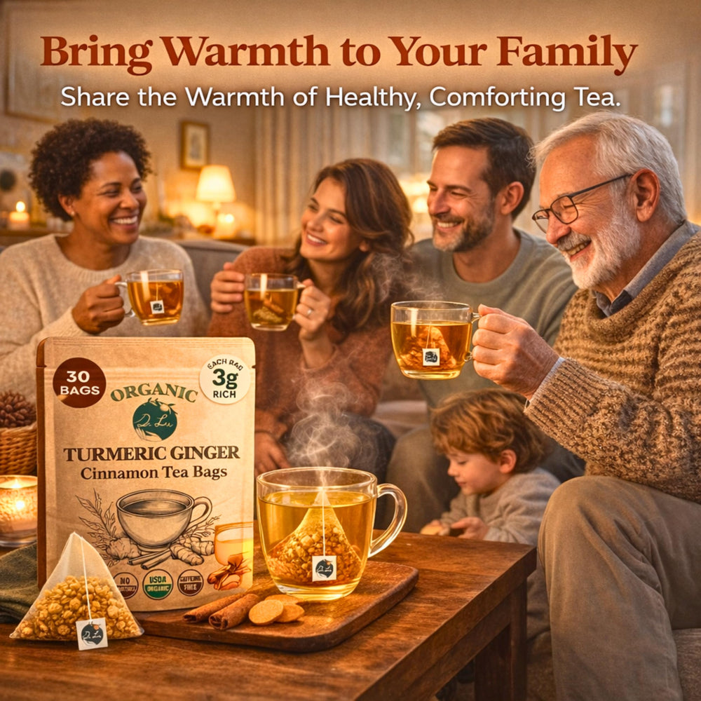 Dr. Lu cup on kitchen counter lifestyle shot, suggesting daily ritual and comforting warmth