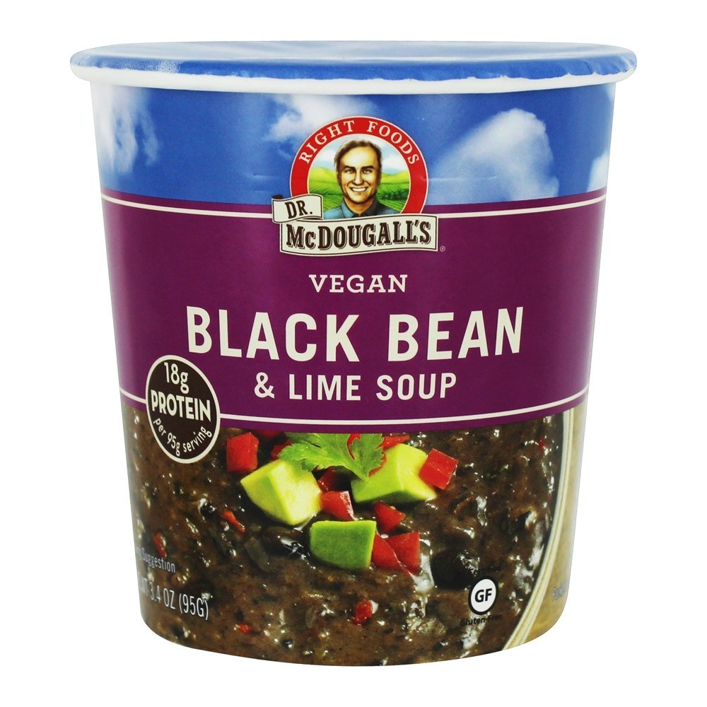 Dr. McDougall's front packaging showing cup and label, convenient grab-and-go