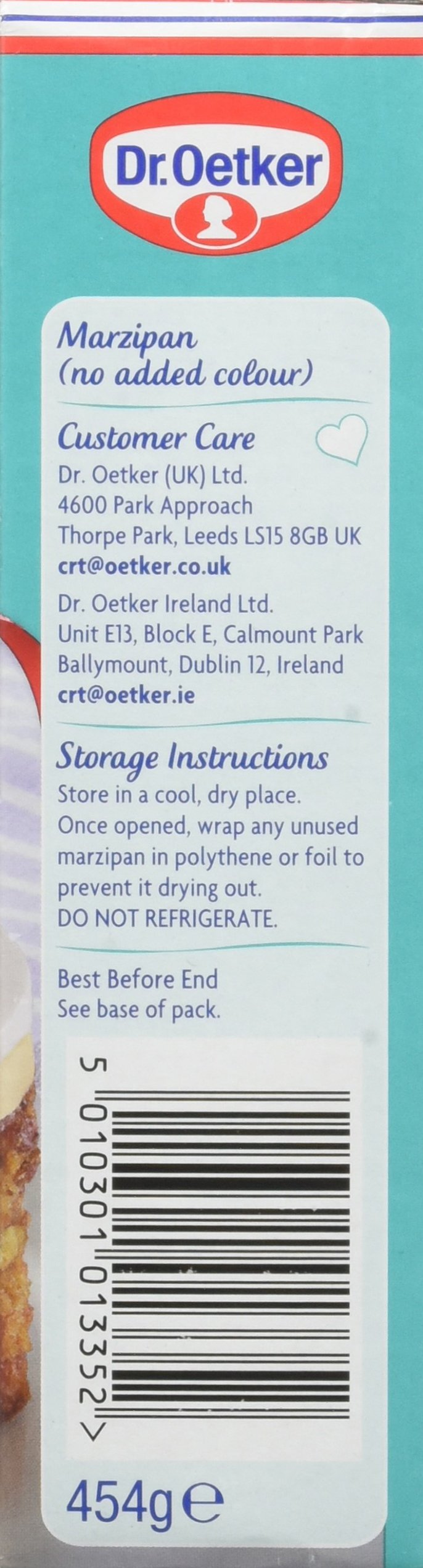 Dr. Oetker marzipan close-up texture highlighting smooth, pliable consistency for easy rolling