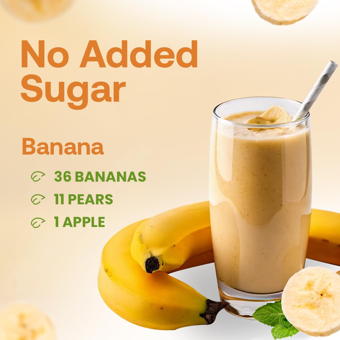 Dr. Smoothie close-up of crushed banana pulp showing texture and creaminess benefit