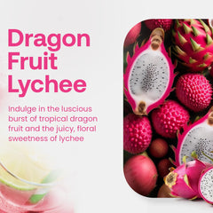 Glass of prepared dragon fruit lychee refresher with garnish served chilled