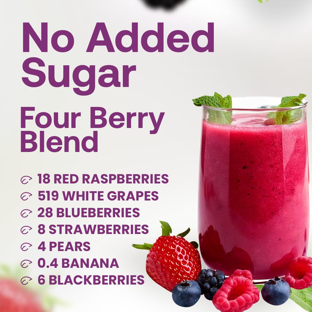 Dr. Smoothie blended in a glass smoothie displaying vibrant berry color and refreshment