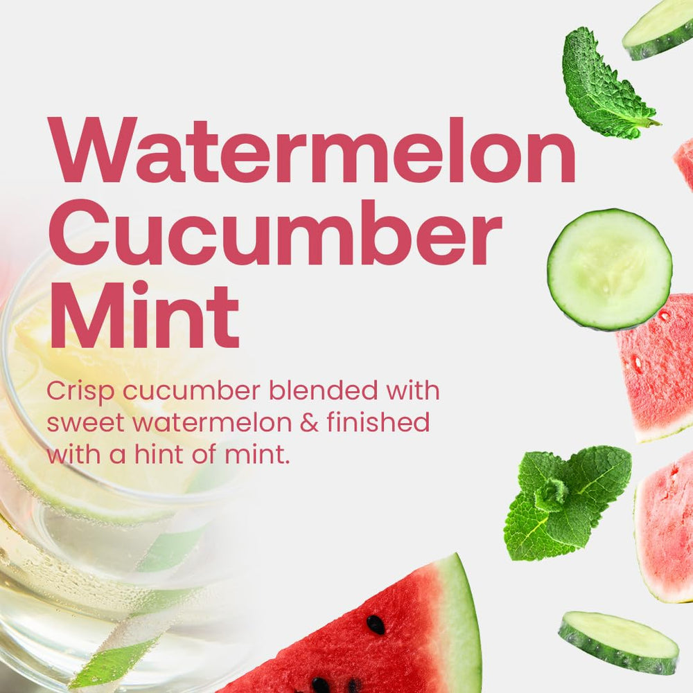 Served Dr. Smoothie drink with mint and cucumber, refreshing presentation benefit