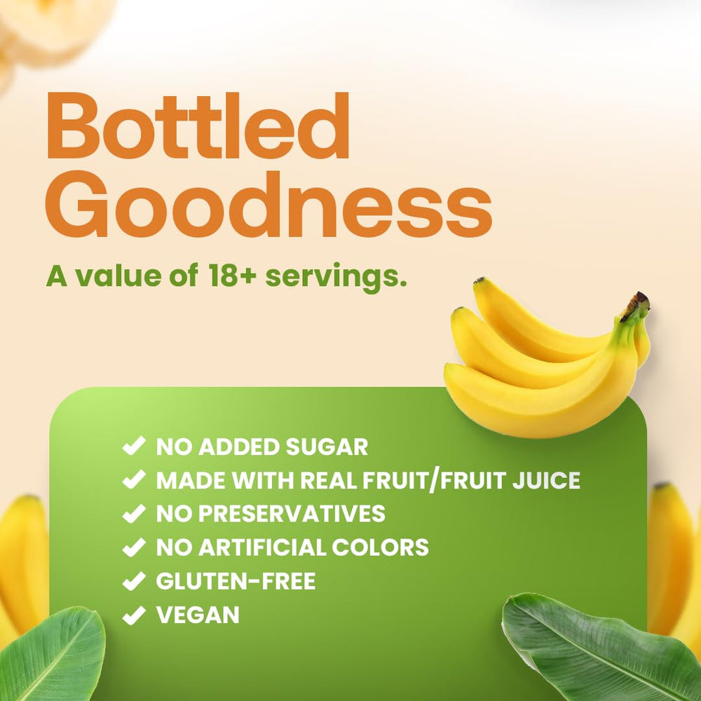 Dr. Smoothie next to measuring cup illustrating servings per bottle benefit