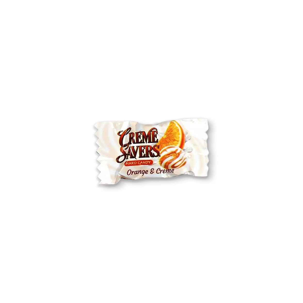 Dr. Variety close-up of candy surface texture showcasing orange cream swirl and smooth finish