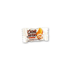 Dr. Variety close-up of candy surface texture showcasing orange cream swirl and smooth finish