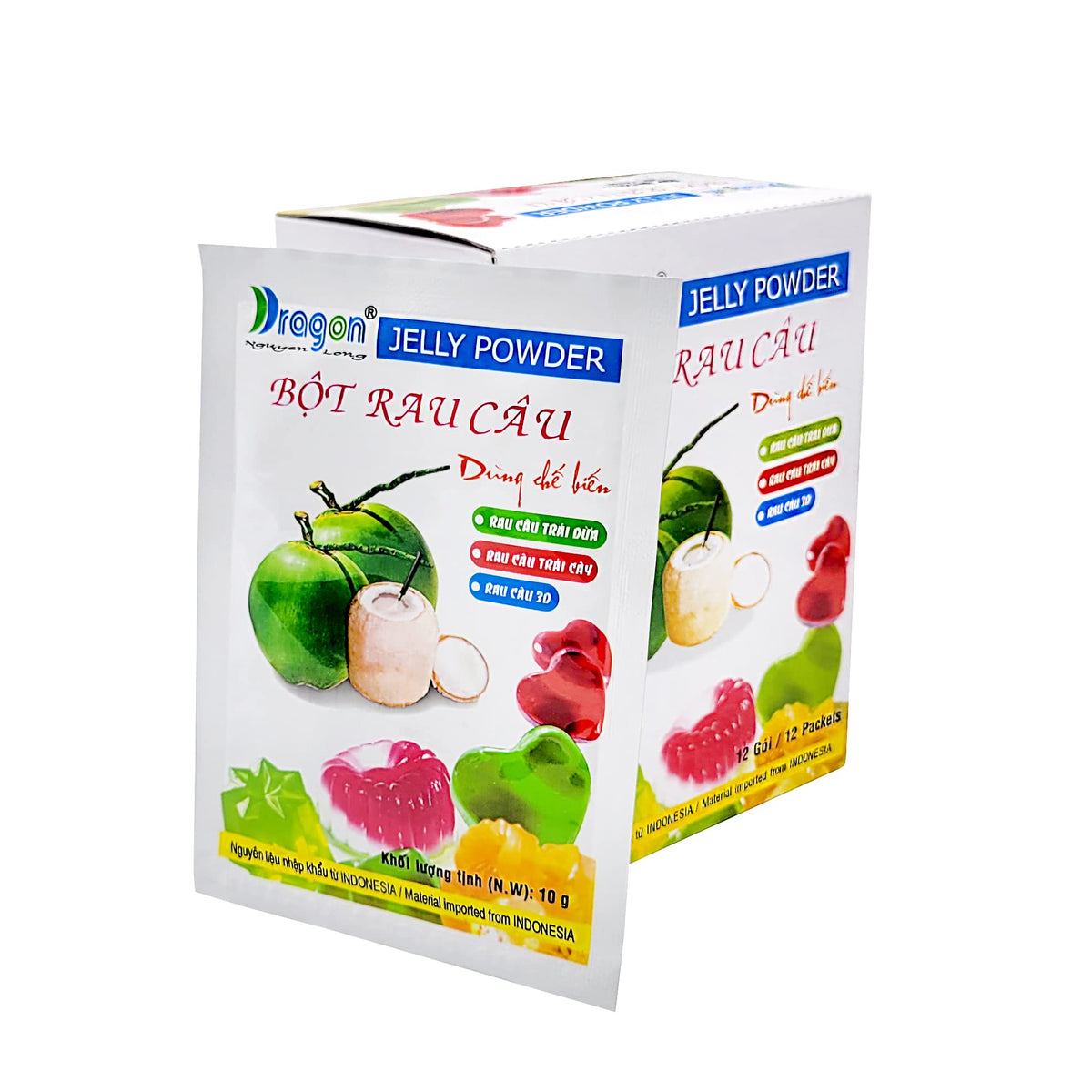 DRAGON front packaging showing sachets and product benefits