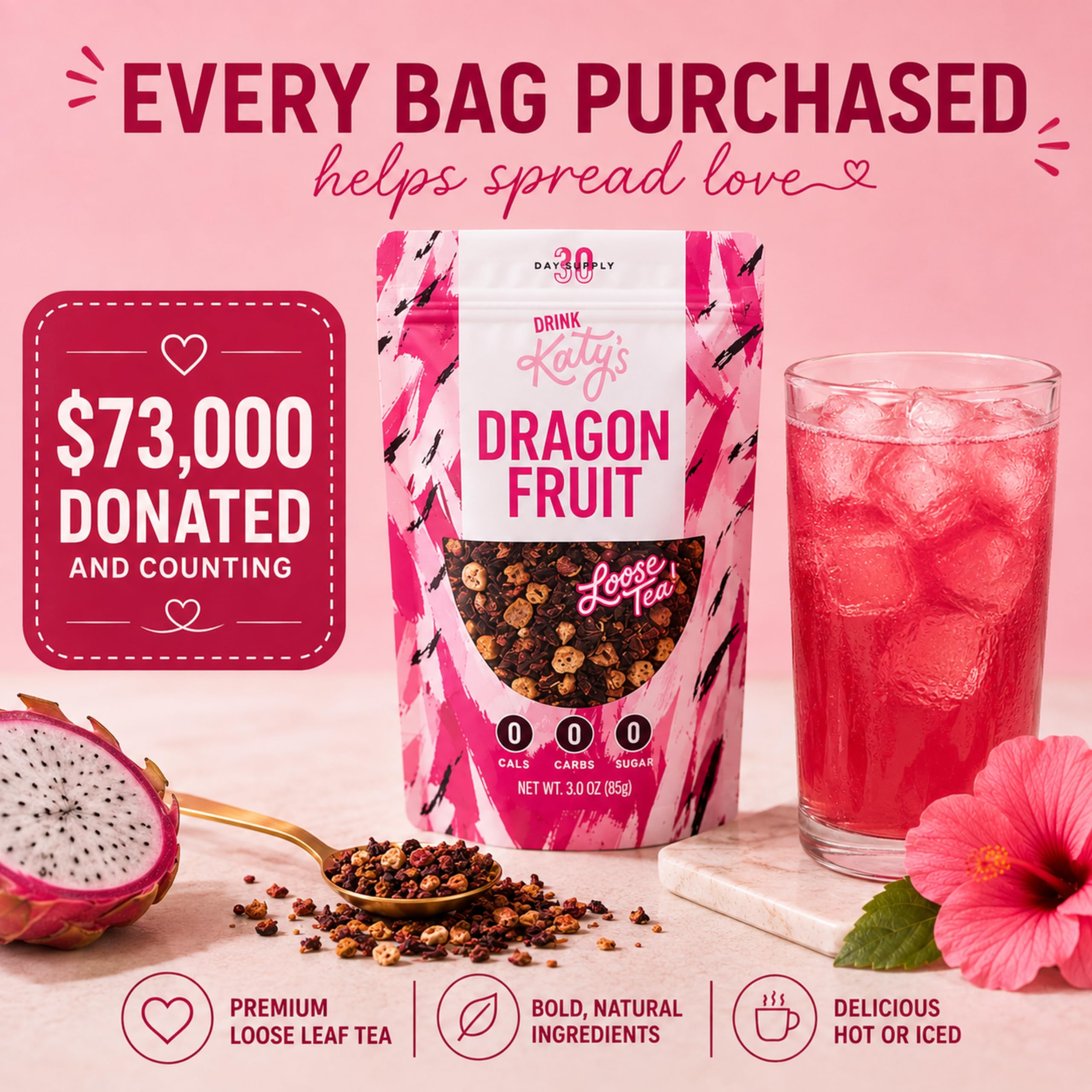 DRINK KATY'S label with woman-owned badge emphasizing crafted-with-care benefit