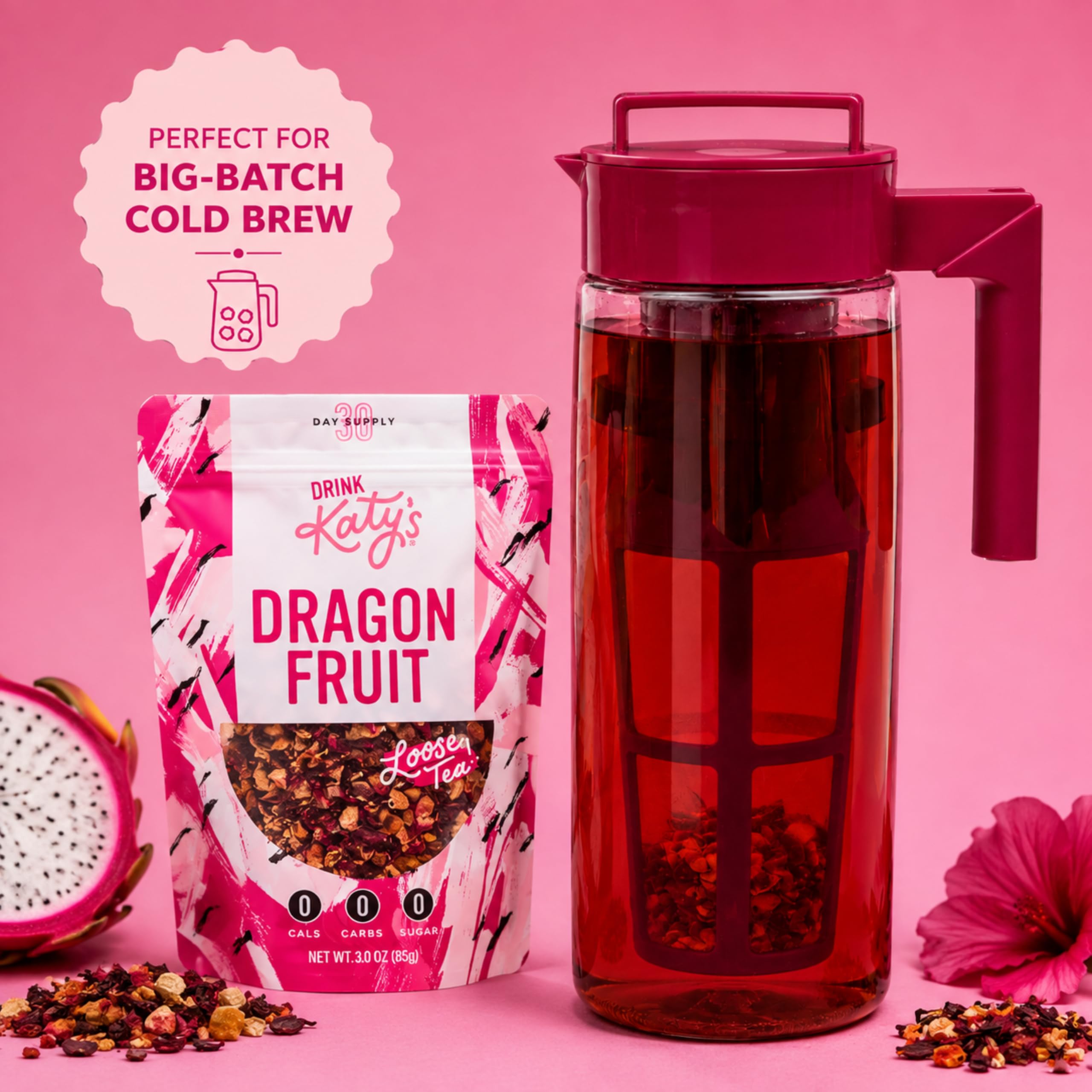 DRINK KATY'S tin and bag storage demonstrating freshness preservation benefit