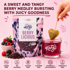 DRINK KATY'S close-up of whole hibiscus and berries revealing quality ingredients