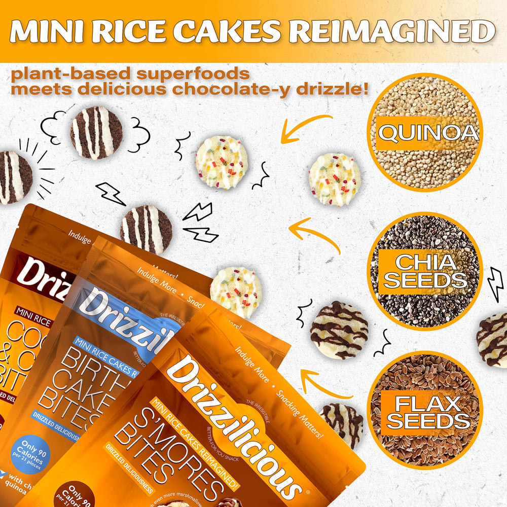 Drizzilicious close-up of rice crisp texture highlighting light crunch