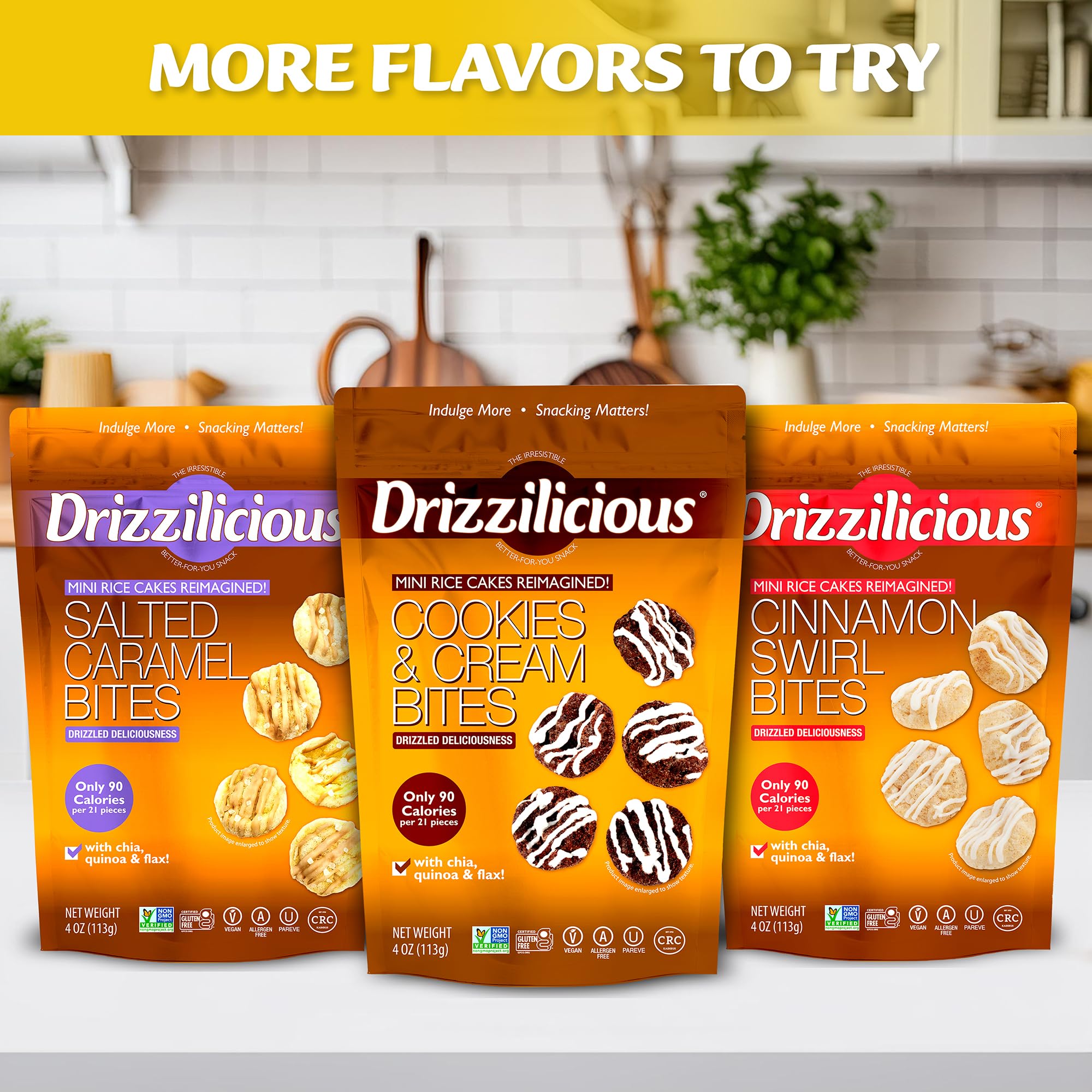 Drizzilicious gluten free badge showcasing certified gluten-free benefit