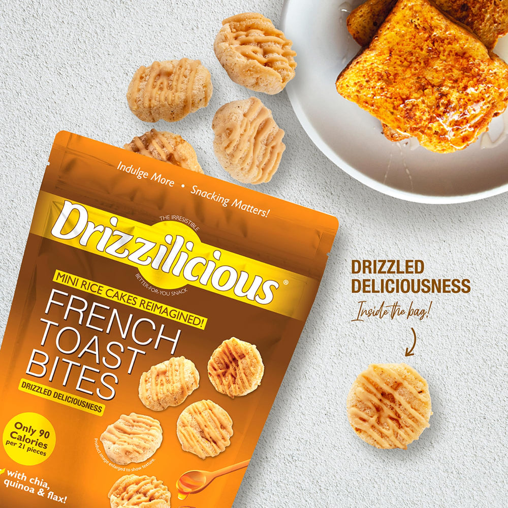 Drizzilicious ingredients label showing quinoa, chia and flaxseed for nutritious texture