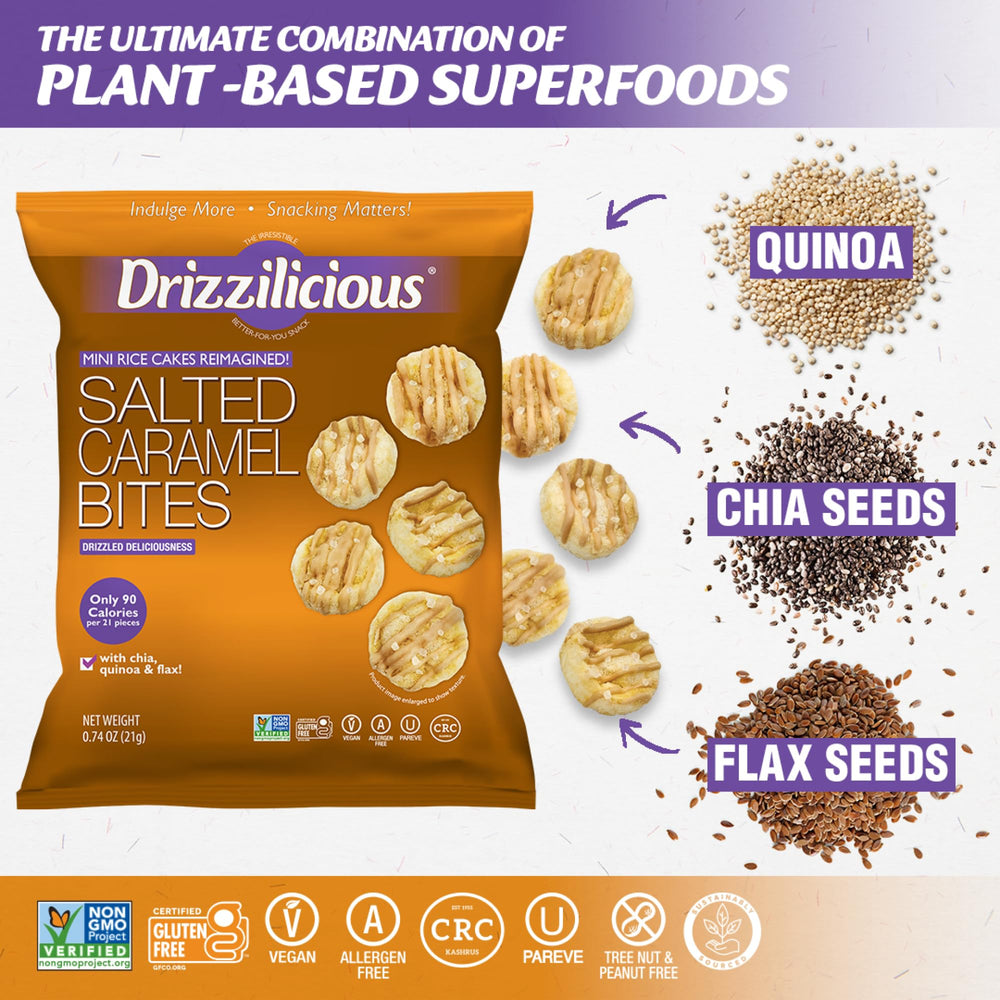 Drizzilicious seeds and quinoa detail showing wholesome ingredient texture