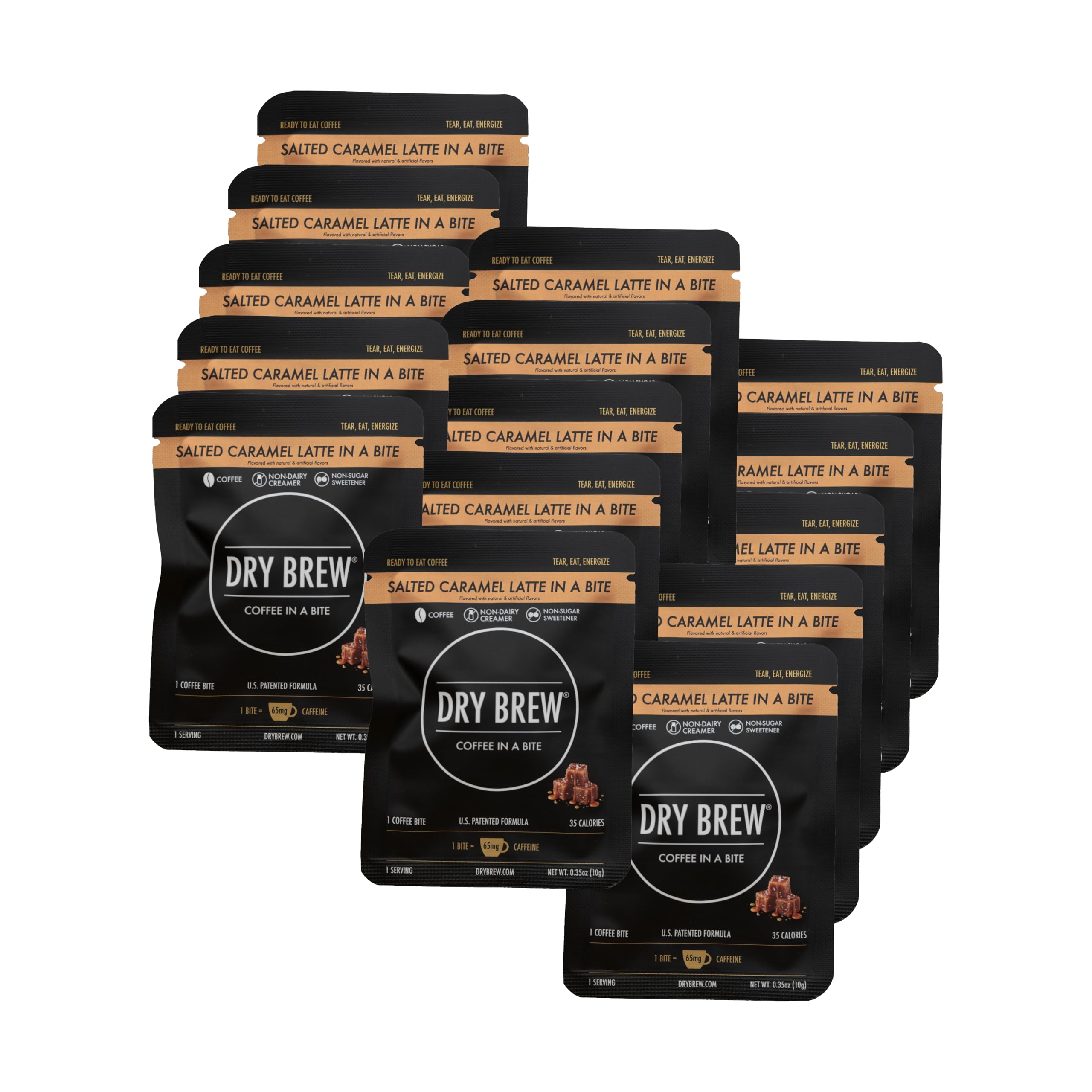 Dry Brew individually wrapped chew displayed for portability and convenience