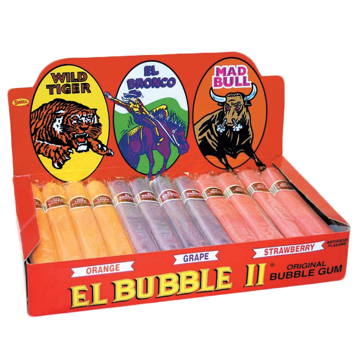 Dubble Bubble front box shot showing 36-count and assorted fruit flavors for easy gifting