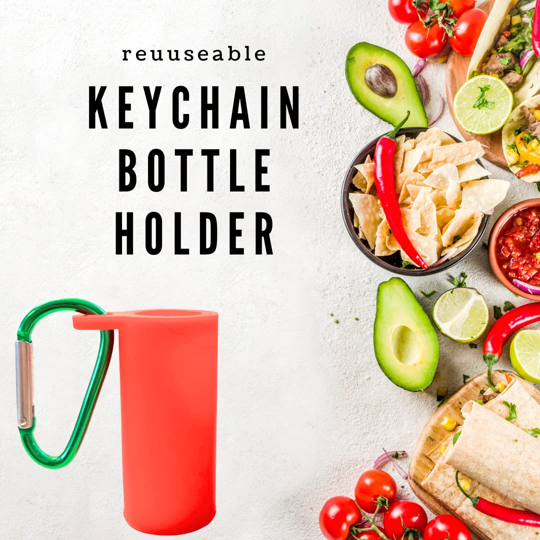 Dubbs Hardware Tajín clipped to backpack for outdoor meal readiness