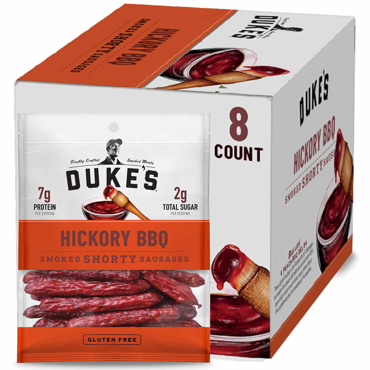 DUKE'S front packaging showing 5 oz bag and branding, highlights portability