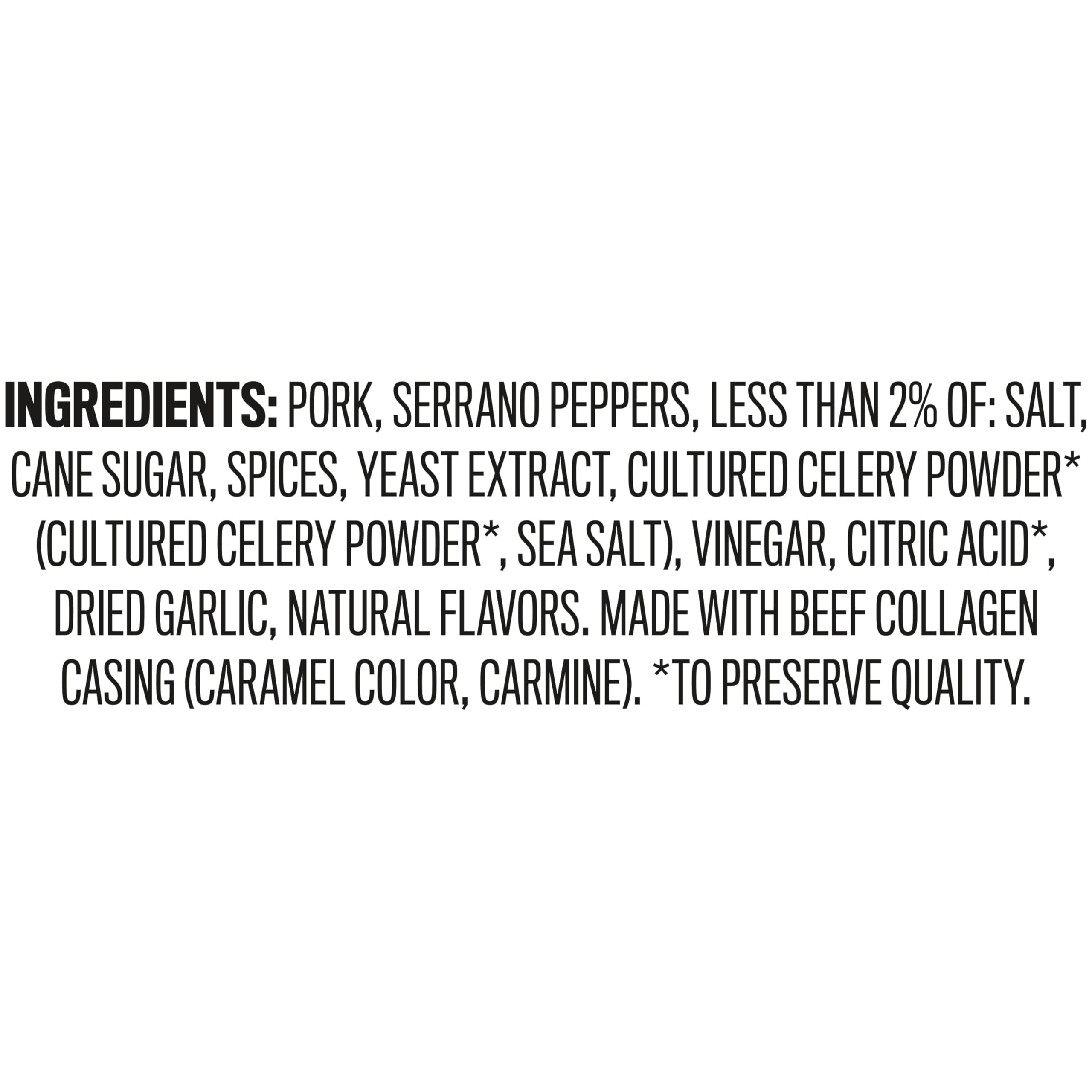 DUKE'S fresh diced serranos and pork ingredients showing real pepper flavor