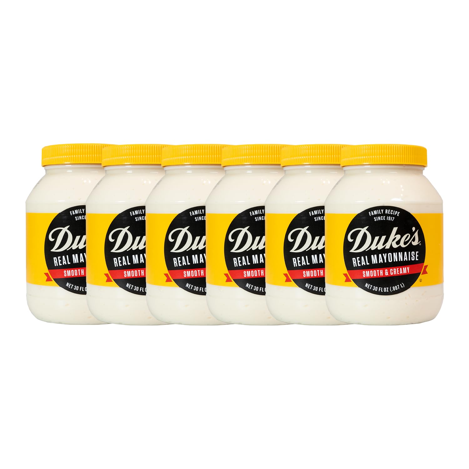 DUKE'S jar front packaging showing brand and 30 ounce size, clear pantry storage benefit