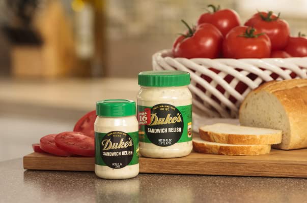 DUKE'S relish close-up texture showing crunchy chopped pickles and vivid color for visual appeal
