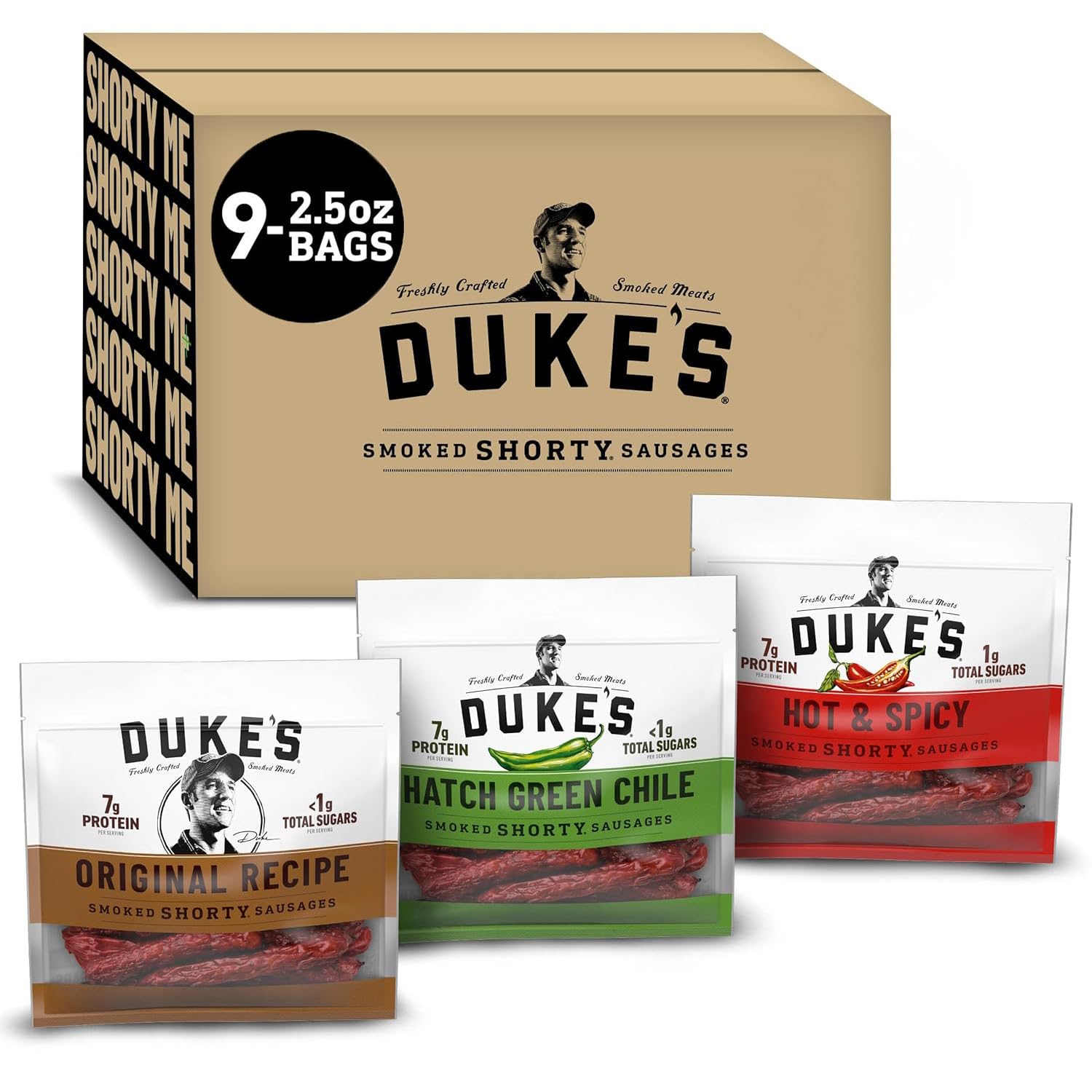 DUKE'S front packaging showing variety pack and convenience